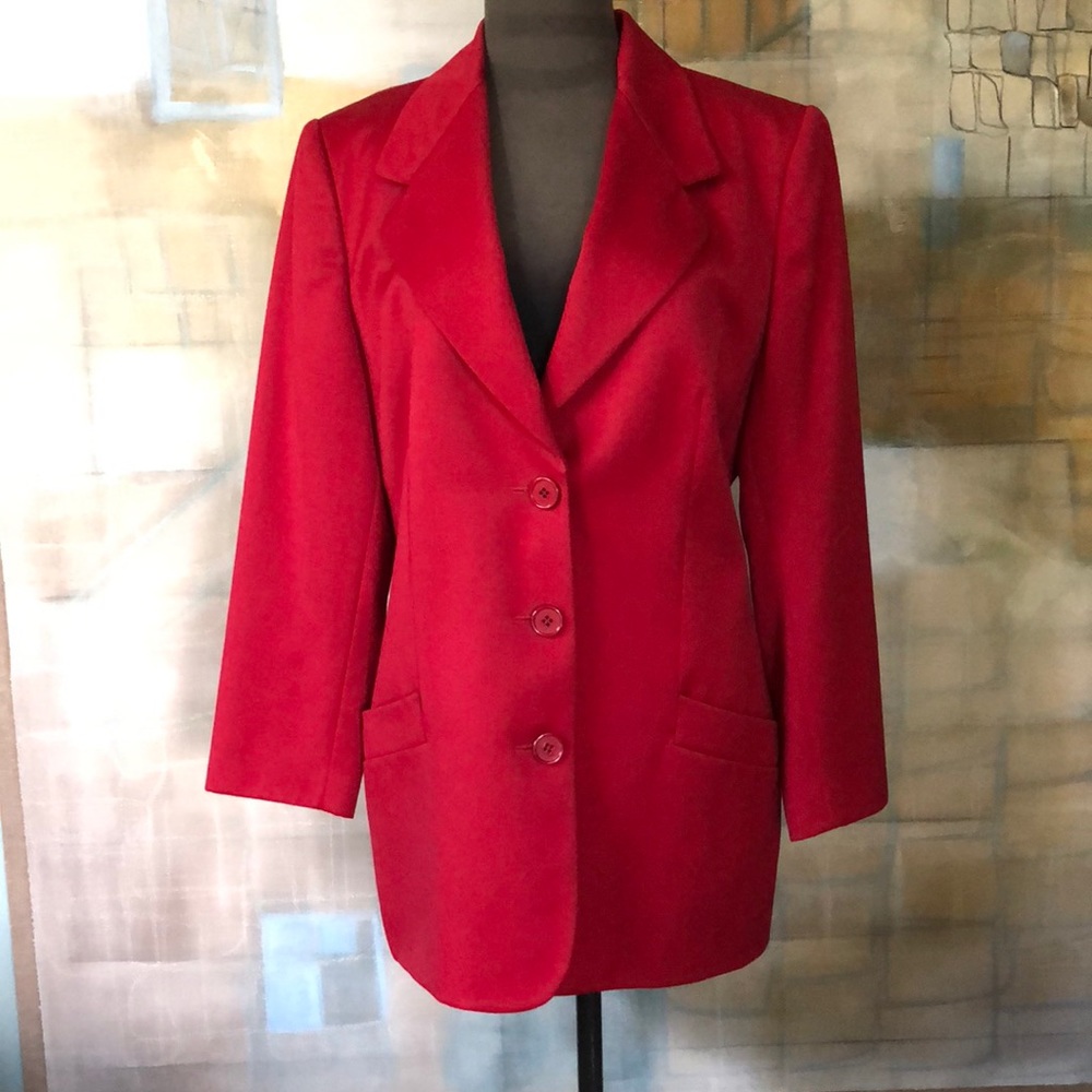 Vintage 100% Red Wool Blazer